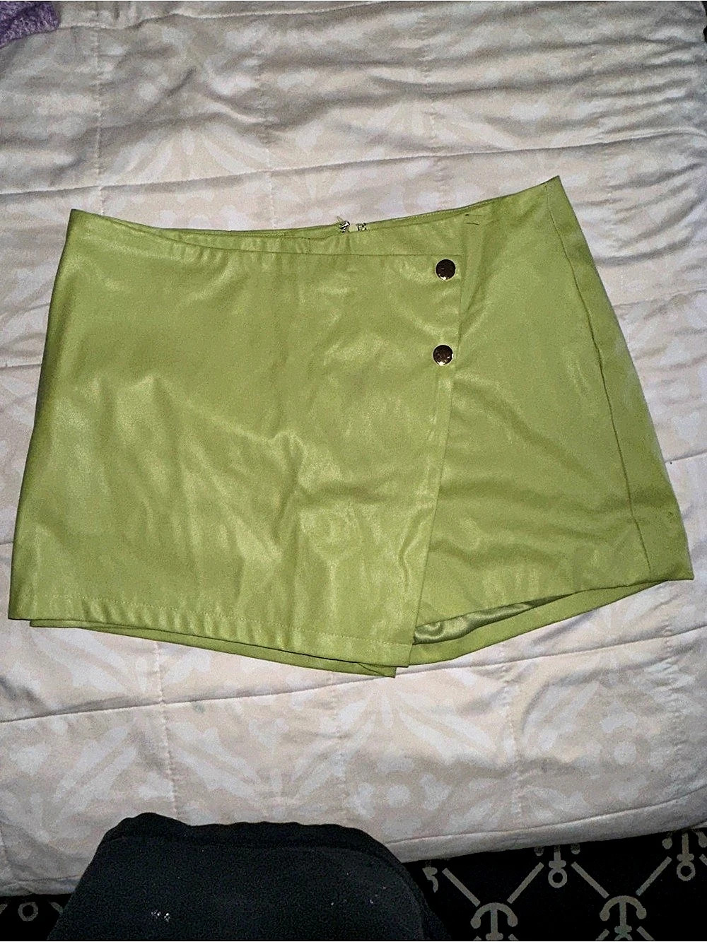 Fashion Nova On My Own Time Faux Leather Wrap Skort